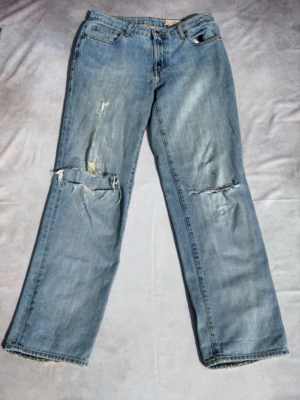 Polo Ralph Lauren Jeans Womens 6L Saturday Style Light Wash Midrise Ripped Blue